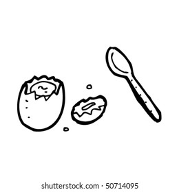 dibujo peculiar de un huevo hervido