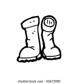 quirky drawing of boots