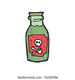 quirky drawing of bottle of poison