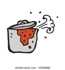 quirky drawing of a bubbling pot