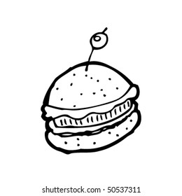 extravagante dibujo de la hamburguesa