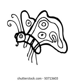 quirky drawing of a butterfly