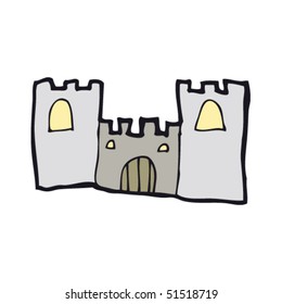 quirky drawing of a castle