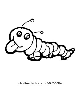 quirky drawing of a caterpillar