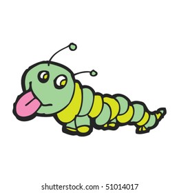 quirky drawing of a caterpillar