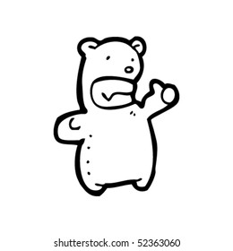 quirky drawing of a cheerful bear