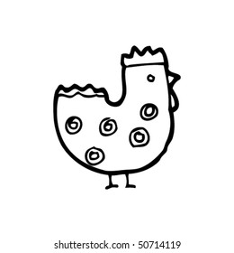 dibujo peculiar de un pollo