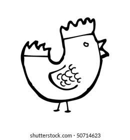 dibujo peculiar de un pollo