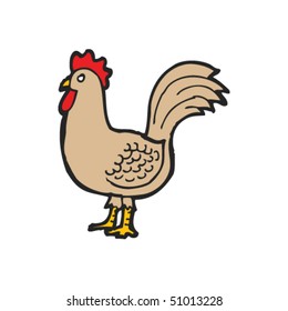 quirky drawing of a chicken