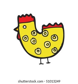 dibujo peculiar de un pollo
