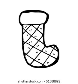 quirky drawing of a christmas stocking