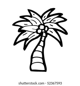 quirky drawing of coconut palm tree