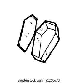 quirky drawing of a coffin