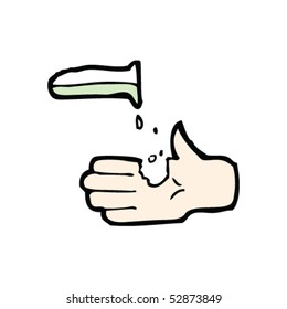 quirky drawing of a corrosive symbol