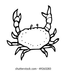 quirky drawing of a crab