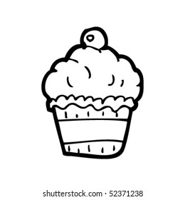 quirky drawing of a cupcake