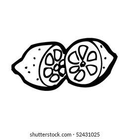 quirky drawing of a cut lemon