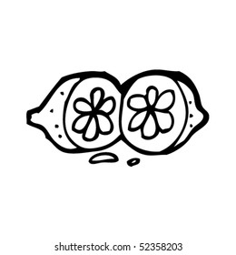 quirky drawing of cut lime