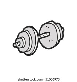 quirky drawing of a dumbbell