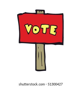 quirky drawing of a election sign