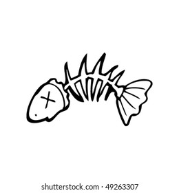 quirky drawing of fish bones