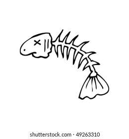 Quirky Drawing Of Fish Bones