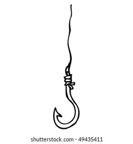 quirky drawing of a fishhook