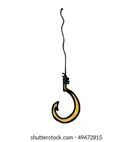 quirky drawing of a fishing hook