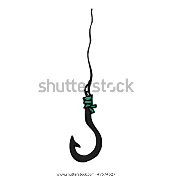 Quirky Drawing Fishing Hook Stock Vector (Royalty Free) 49574527