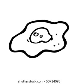 Quirky Drawing Of A Fried Egg