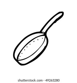 quirky drawing of a frying pan