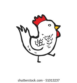 quirky drawing of a hen