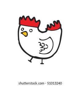 quirky drawing of a hen