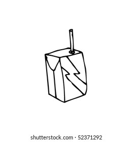 quirky drawing of juice carton