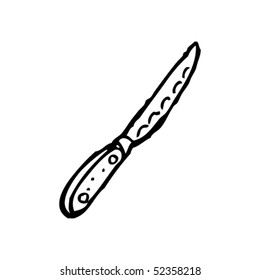 quirky drawing of a kitchen knife