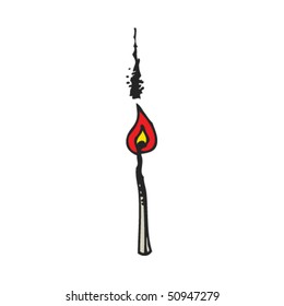 quirky drawing of a lit match