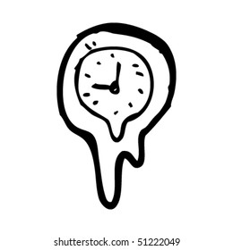 quirky drawing of a melting clock