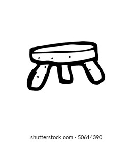 dibujo peculiar de un taburete de ordeño