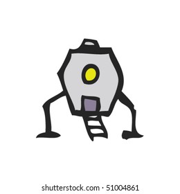 extravagante dibujo de una lander lunar
