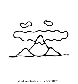dibujo peculiar de una montaña