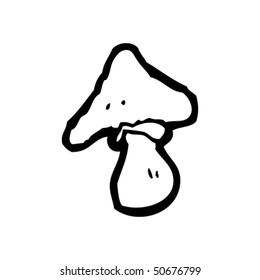 quirky drawing of mushroom