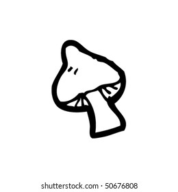quirky drawing of mushroom