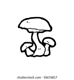 quirky drawing of mushrooms