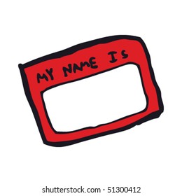 Quirky Drawing Nametag Stock Vector Royalty Free
