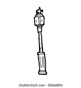 dibujo peculiar de un poste de luz antiguo
