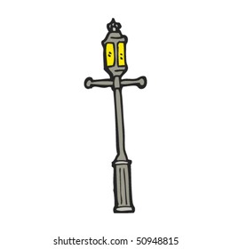 quirky drawing of an old lamppost