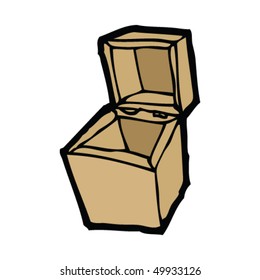 quirky drawing of an open box quirky drawing of an open box