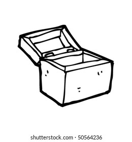 quirky drawing of an open box