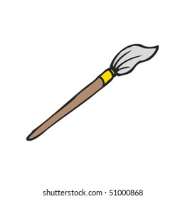 quirky drawing of a paint brush