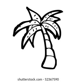 quirky drawing of a palm tree